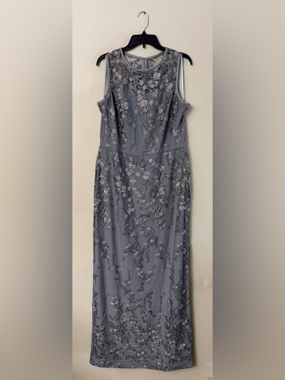 Ralph Lauren Slate Blue Embroidered Maxi Dress